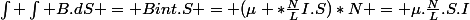 \int \int B.dS = Bint.S = (\mu *\frac{N}{L}I.S)*N = \mu.\frac{N}{L}.S.I