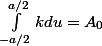 \int_{-a/2}^{a/2}{kdu}=A_0