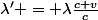 \lambda' = \lambda\frac{c+v}{c}