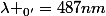 \lambda _{0'}=487nm