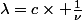 \lambda=c\times \frac{1}{\nu}