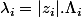 \lambda_{i}=|z_{i}|.\Lambda_{i}