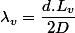 \lambda_v=\dfrac{d.L_v}{2D}