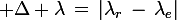 \large \Delta \lambda\,=\,|\lambda_r\,-\,\lambda_e|