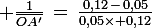 \large \frac{1}{\bar{OA'}}\,=\,\frac{0,12\,-\,0,05}{0,05\times 0,12}