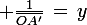 \large \frac{1}{\bar{OA'}}\,=\,y