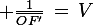 \large \frac{1}{\bar{OF'}}\,=\,V