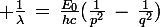 \large \frac{1}{\lambda}\,=\,\frac{E_0}{hc}(\frac{1}{p^2}\,-\,\frac{1}{q^2})