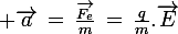 \large \vec{a}\,=\,\frac{\vec{F_e}}{m}\,=\,\frac{q}{m}.\vec{E}
