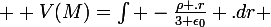 \large  V(M)=\int -\frac{\rho .r}{3 \epsilon_0} .dr 