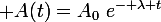 \large A(t)=A_0~e^{- \lambda t}