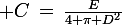 \large C\,=\,\frac{E}{4 \pi D^2}