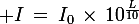 \large I\,=\,I_0\,\times\,10^{\frac{L}{10}}