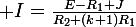 \large I=\frac{E-R_1 J}{R_2+(k+1)R_1}