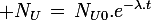 \large N_U\,=\,N_{U0}.e^{-\lambda.t}