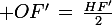 \large OF'\,=\,\frac{HF'}{2}