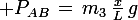 \large P_{AB}\,=\,m_3\,\frac{x}{L}\,g