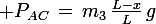 \large P_{AC}\,=\,m_3\,\frac{L-x}{L}\,g