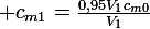 \large c_{m1}=\frac{0,95V_{1}c_{m0}}{V_{1}}
