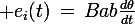 \large e_i(t)\,=\,Bab\frac{d\theta}{dt}