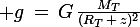 \large g\,=\,G\,\frac{M_T}{(R_T\,+\,z)^2}