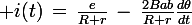 \large i(t)\,=\,\frac{e}{R+r}\,-\,\frac{2Bab}{R+r}\frac{d\theta}{dt}