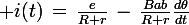 \large i(t)\,=\,\frac{e}{R+r}\,-\,\frac{Bab}{R+r}\frac{d\theta}{dt}