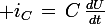 \large i_C\,=\,C\,\frac{dU}{dt}