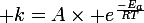 \large k=A\times e^{\frac{-E_{a}}{RT}}