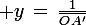 \large y\,=\,\frac{1}{\bar{OA'}}