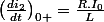 \left(\frac{di_{2}}{dt}\right)_{0+}=\frac{R.I_{0}}{L}
