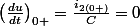 \left(\frac{du}{dt}\right)_{0+}=\frac{i_{2(0+)}}{C}=0