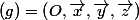 \left(g\right)=\left(O,\vec{x},\vec{y},\vec{z}\right)