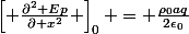 \left[ \frac{\partial^2 Ep}{\partial x^2} \right]_0 = \frac{\rho_0aq}{2\epsilon_0}