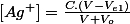 \left[Ag^{+}\right]=\frac{C.\left(V-V_{e1}\right)}{V+V_{o}}