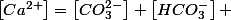 \left[Ca^{2+}\right]=\left[CO_{3}^{2-}\right]+\left[HCO_{3}^{-}\right] 