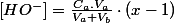 \left[HO^{-}\right]=\frac{C_{a}.V_{a}}{V_{a}+V_{b}}\cdot\left(x-1\right)