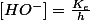 \left[HO^{-}\right]=\frac{K_{e}}{h}