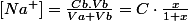 \left[Na^{+}\right]=\frac{Cb.Vb}{Va+Vb}=C\cdot\frac{x}{1+x}