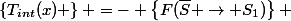 \left\{T_{int}(x) \right\} =- \left\{F(\bar{S} \rightarrow S_1)\right\} 