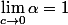 \lim_{c\rightarrow0}\alpha=1
