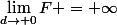 \lim_{d\rightarrow 0}F = \infty