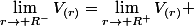 \lim_{r\rightarrow R^{-}}V_{(r)}=\lim_{r\rightarrow R^{+}}V_{(r)} 