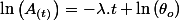 \ln\left(A_{(t)}\right)=-\lambda.t+\ln\left(\theta_{o}\right)