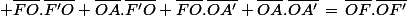 \normalsize \bar{FO}.\bar{F'O}+\bar{OA}.\bar{F'O}+\bar{FO}.\bar{OA'}+\bar{OA}.\bar{OA'}\,=\,\bar{OF}.\bar{OF'}