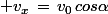 \normalsize v_x\,=\,v_0\,cos\alpha