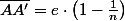 \overline{AA'}=e\cdot\left(1-\frac{1}{n}\right)