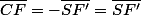 \overline{CF}=-\overline{SF'}=\overline{SF'}
