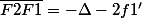 \overline{F2F1}=-\Delta-2f1'