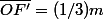 \overline{OF'}=(1/3)m